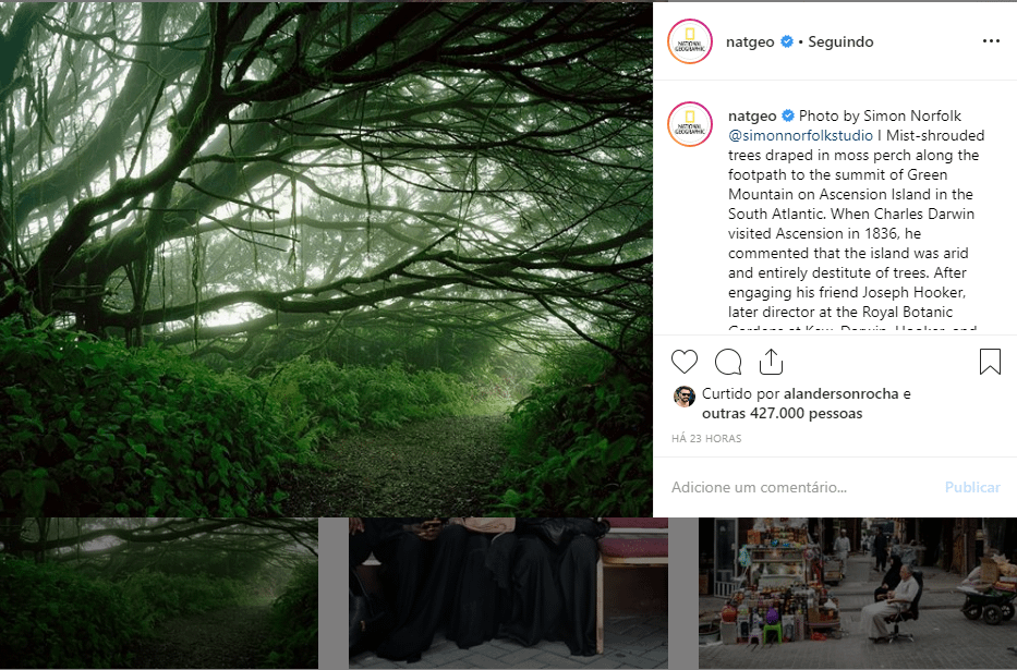 Reprodução do Instagram do perfil da Natgeo